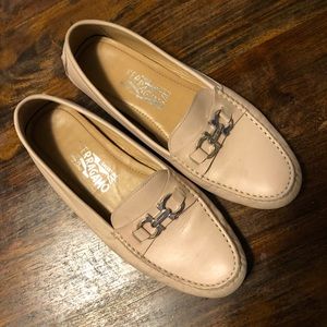 Salvatore Ferragamo Cream/White Loafers